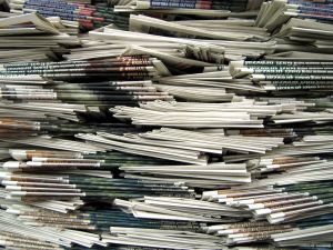 Stack of Newspapers.